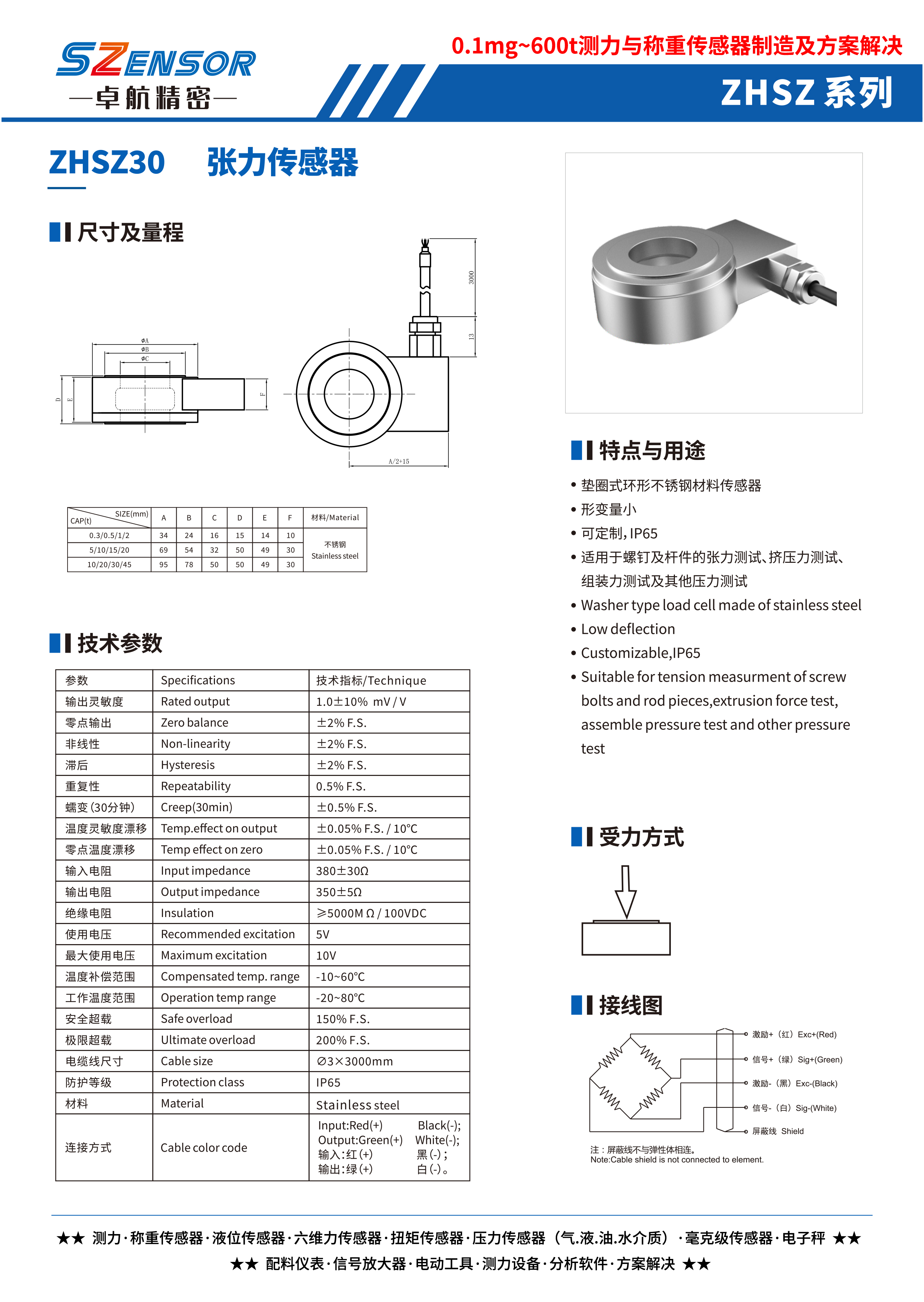 張力傳感器 ZHSZ30